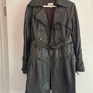 June Leather Trench Coat (unzips into separate skirt & jacket)